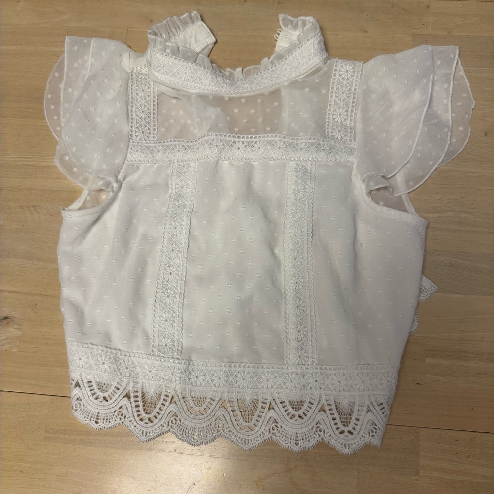 Francesca’s tie back blouse white XS